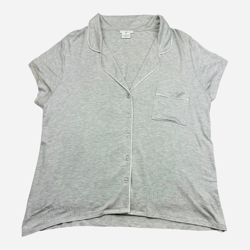 Shimera Sleep Shirt Short Sleeve Button Down Size L